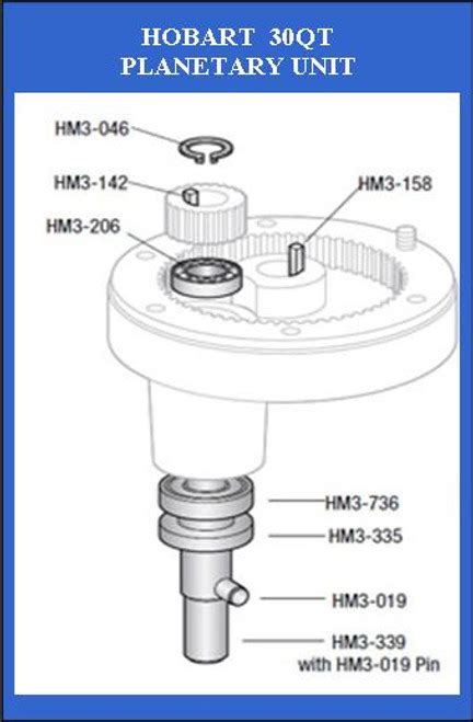 Hobart 30qt D300 Mixer Parts and Accessories