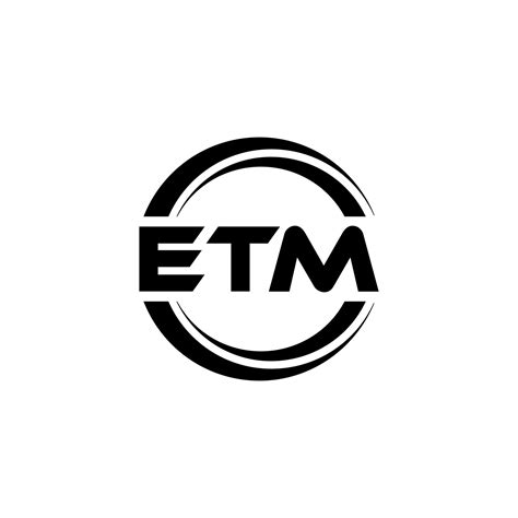 ETM letter logo design in illustration. Vector logo, calligraphy ...