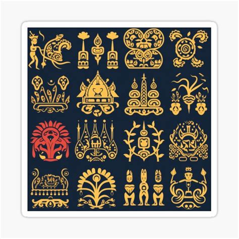 "Thai Cultural Symbols seamless 01" Sticker for Sale by WoonWoon ...