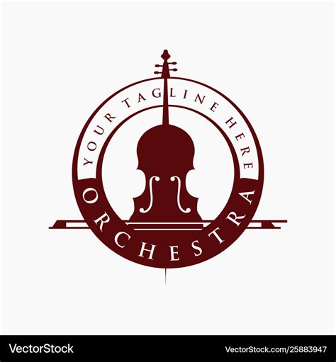 Vintage violin or cello logo design inspiration Vector Image