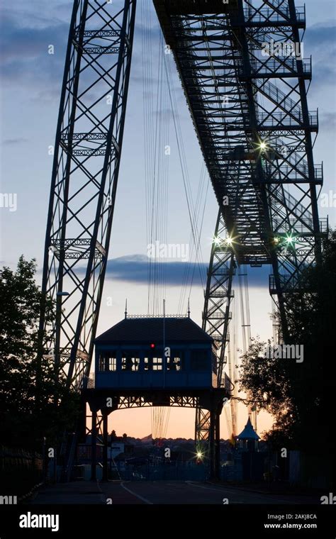 Transporter Bridge Newport Gwent Wales at sunset Stock Photo - Alamy