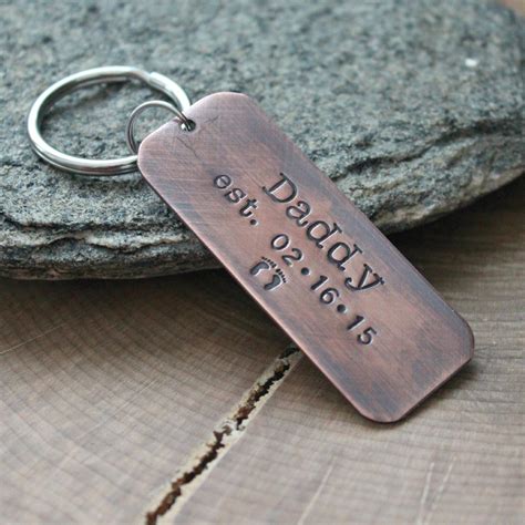 Personalized Copper Keychain Rustic Custom Message - Brad Keychain | 2 ...