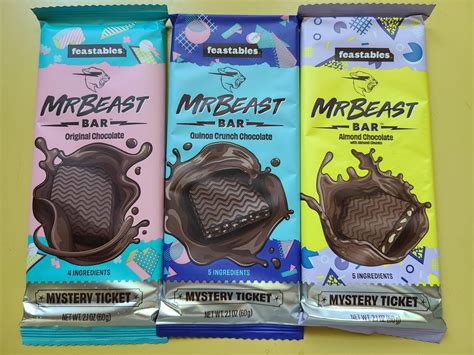 Mavin | Mr Beast Feastables Chocolate Quinoa Crunch Almond MrBeast 3-Pack Bars no codes