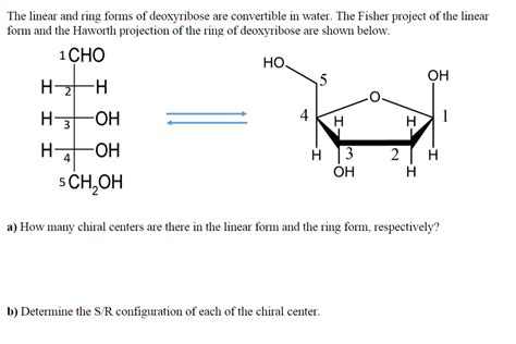 Solved The linear and ring forms of deoxyribose are | Chegg.com