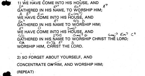 Worship Lead Sheets: We have come into His House - Bruce Ballinger