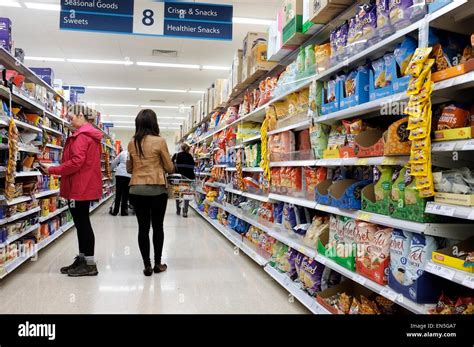 The interior of a Tesco supermarket Stock Photo - Alamy