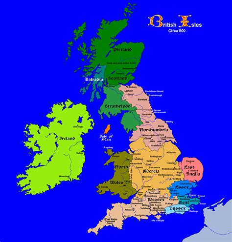 Map of the British Isles, circa 800 | British isles, British isles map, British isles cruise