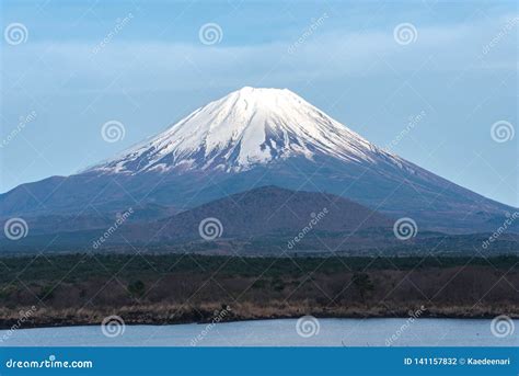 Mount Fuji or Mt. Fuji, the World Heritage, View in Lake Shoji ...