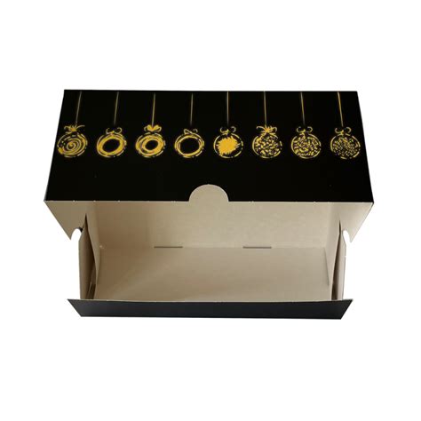 Boite Buche de Noel - Noir et Argent - 6 Formats - colis x25