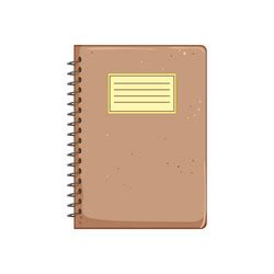 Brown notebook Royalty Free Vector Image - VectorStock