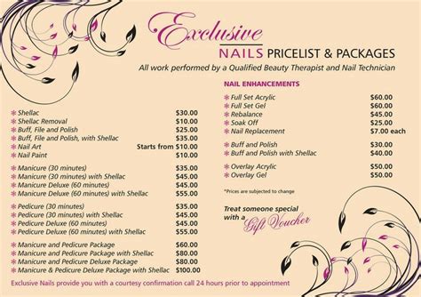 nail salon price list - Google Search | Nail salon prices, Salon price list, Salon services