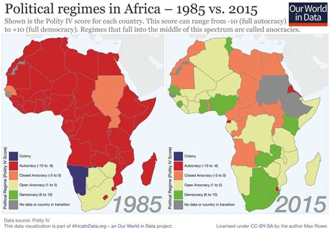 African political regimes in 1985 and 2015 : r/MapPorn