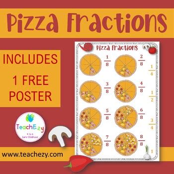 Pizza Fractions Poster Free Resource by TeachEzy | TpT