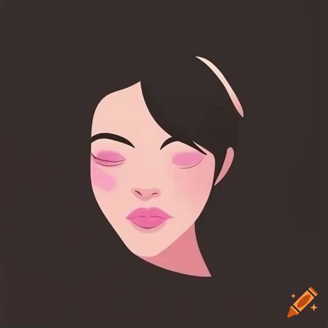 Minimalist girl face logo