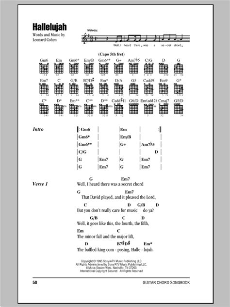 Hallelujah by Leonard Cohen - Guitar Chords/Lyrics - Guitar Instructor