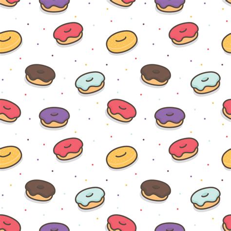 colorful donuts sprinkled with sugar seamless pattern Gift Wrap wallpaper background kawaii ...