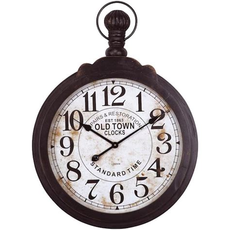 Yosemite Home Decor Old Town Black Wood Timepiece Wall Clock CLKB2A147 ...