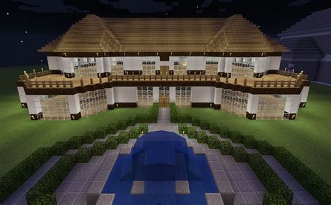 Minecraft Realistic House with Balcony Deck Wood