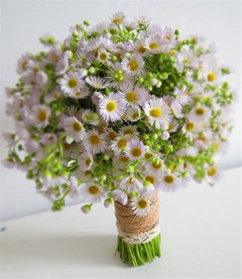 Bridal Bouquet with White Aster Flowers