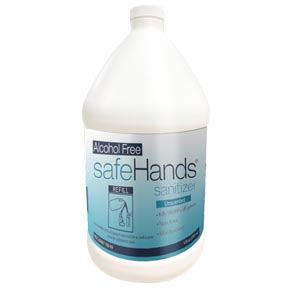 SafeHands Hand Sanitizer, w/ Pump, Alcohol-Free, Foaming, 128oz, 4/cs