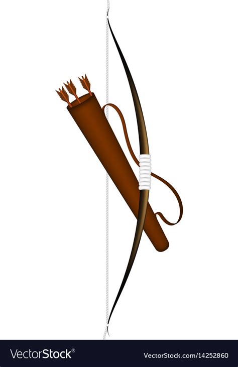 Bow and quiver with arrows Royalty Free Vector Image