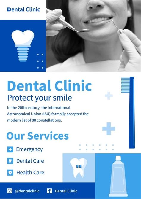 Free Geometric Flat Dental Clinic Flyer template