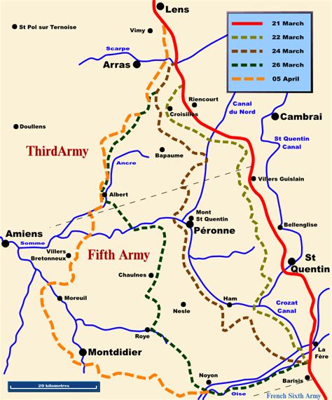 Map: Operation Michael March 1918