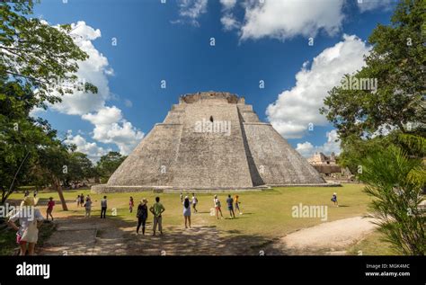 Uxmal, Merida, Mexico, South America - January 2018: [The great pyramid of magician in Uxmal ...