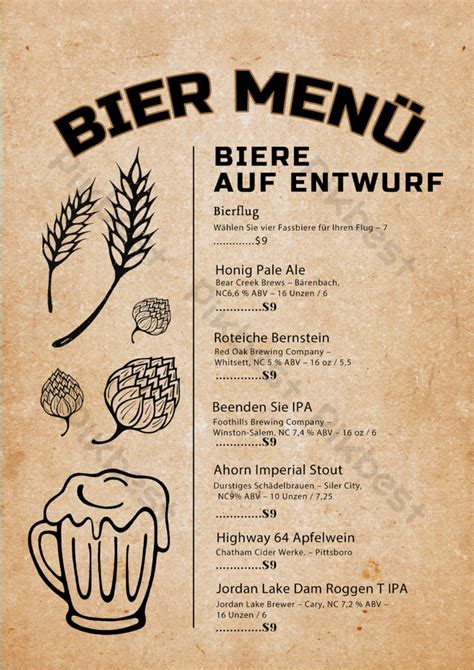 German Beer Hall With Concise Menu | PSD Free Download - Pikbest