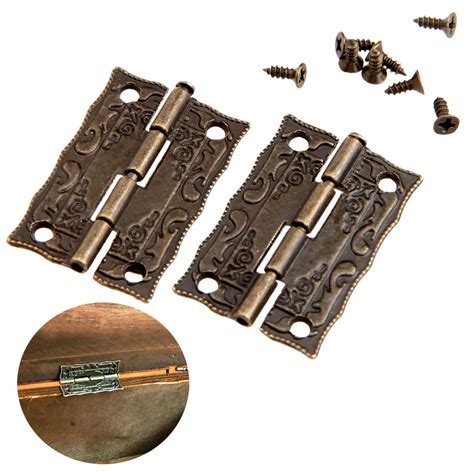 2Pcs 36x23mm Antique Bronze Cabinet Hinges Furniture Accessories Door Hinges Drawer Jewellery ...