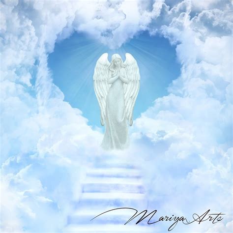 Praying Angel Stairs in Heaven Stairway to Heaven in Clouds Stairs ...