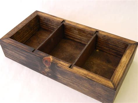 Rustic Wood Box with Dividers 12L x 6w x 2.5T by Gallery360