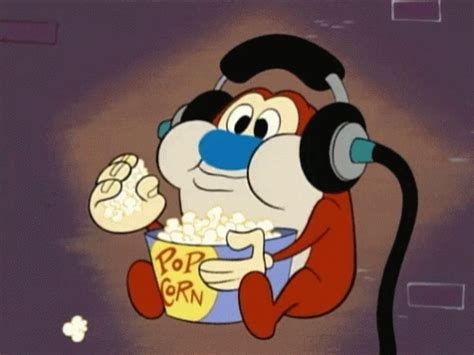 Stimpy Eating Popcorn GIF | GIFDB.com