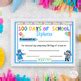 100 Days of school certificates | Text-Editable certificates | Autofill text