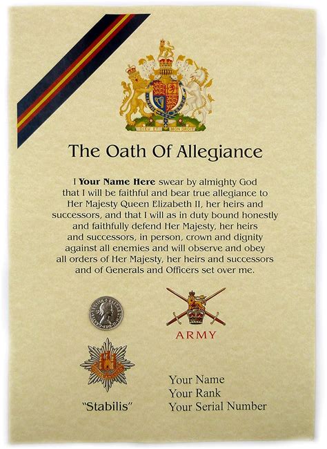 Royal Anglian Regiment Oath Of Allegiance Certificate : Amazon.co.uk ...