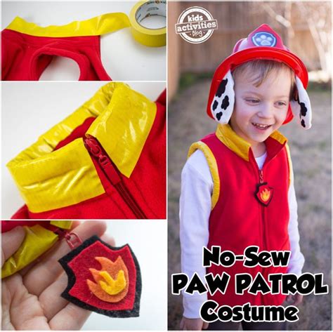 No-Sew PAW Patrol Marshall Costume | Paw patrol halloween costume, Marshall costume, Marshall ...