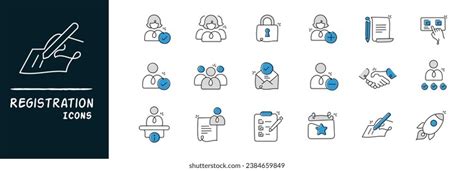 Registration Icons Variety Sign Symbols Account Stock Vector (Royalty ...