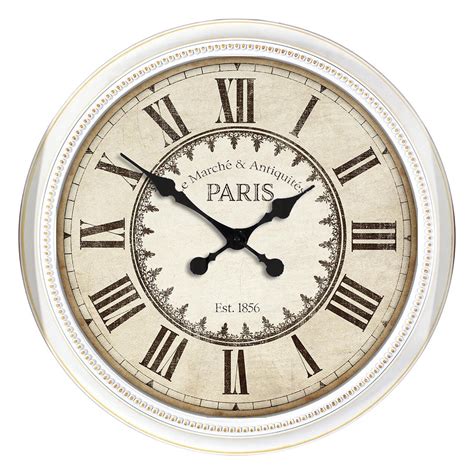 22-in White Beaded Paris Clock | At Home