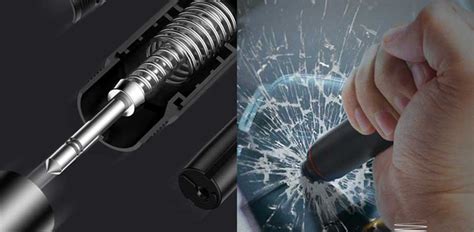 The LifeSpring is a Spring-loaded Emergency Glass Breaker Tool