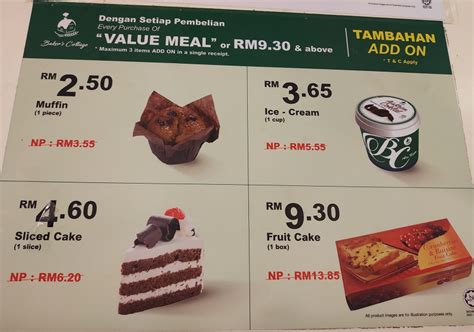 Baker’s Cottage Food- Value Meal Menu – Visit Malaysia