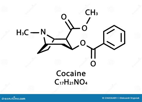 Cocaine Molecular Structure. Cocaine Skeletal Chemical Formula ...