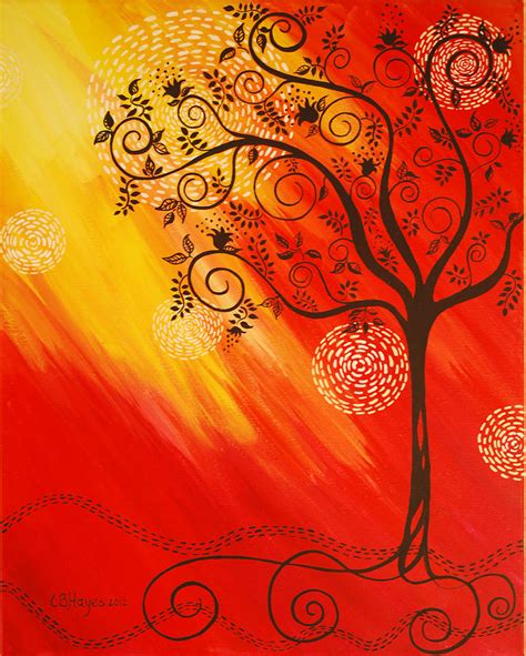 Tree of Life in Silhouette Painting by Catherine Barry - Fine Art America