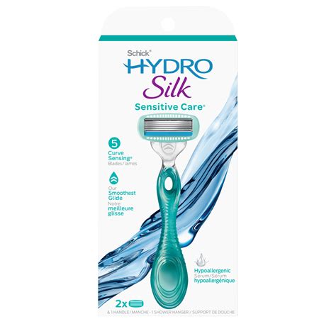 Schick Hydro Silk 5 Sensitive Care Women's Razor, 1 Razor Handle + 2 ...