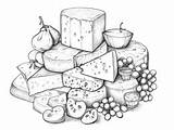 Simple Cheese Coloring Page  sketch template