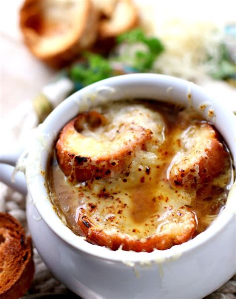 French Onion Soup in a white bowl with croutons and cheese on top Onion Soup Recipes, Best Soup ...