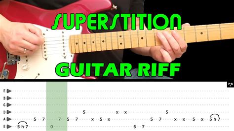 SUPERSTITION - Guitar lesson - Guitar riff - Stevie Wonder - fast ...