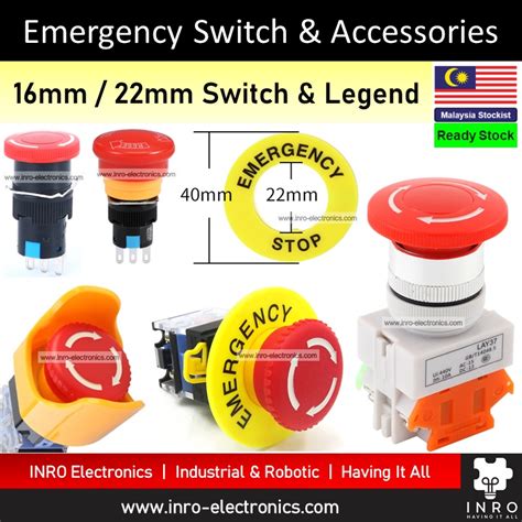 16mm 22mm 30mm Emergency Stop, Emergency Push Button, Emergency Switch, Switch Cover | Shopee ...