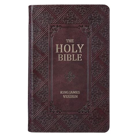 KJV Holy Bible, Giant Print Standard Size, Dark Brown Faux Leather w/Thumb Index and Ribbon ...