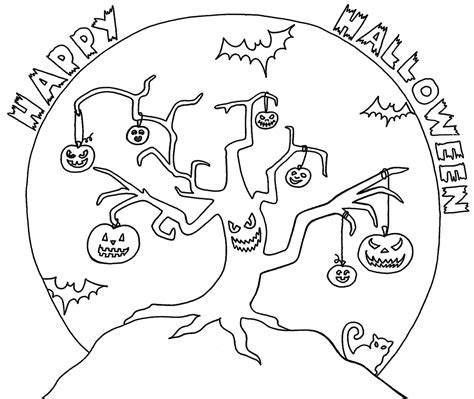 Yucca Flats, N.M.: Wenchkin's Coloring Pages - Halloween Tree