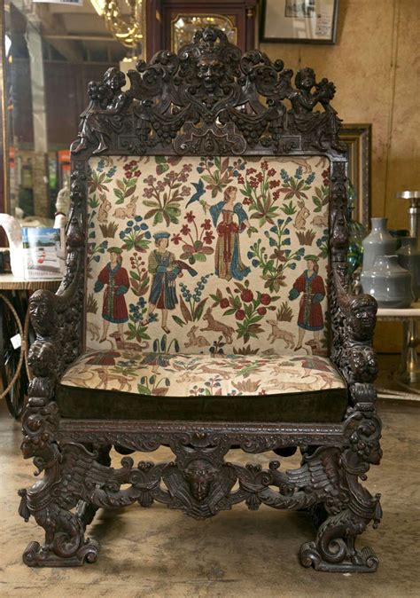 Antique Oversized Carved Medieval Throne Chair | Throne chair, Carved doors, Antiques